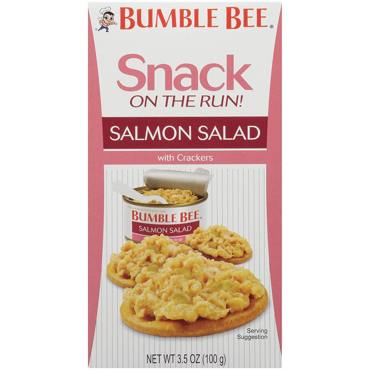 BUMBLE BEE Snack On The Run! Salmon Salad with Crackers Kit, 3.5 Ounce Kit (Case of 12), High Protein Snack Food, Canned Salmon, Healthy Snacks for Adults