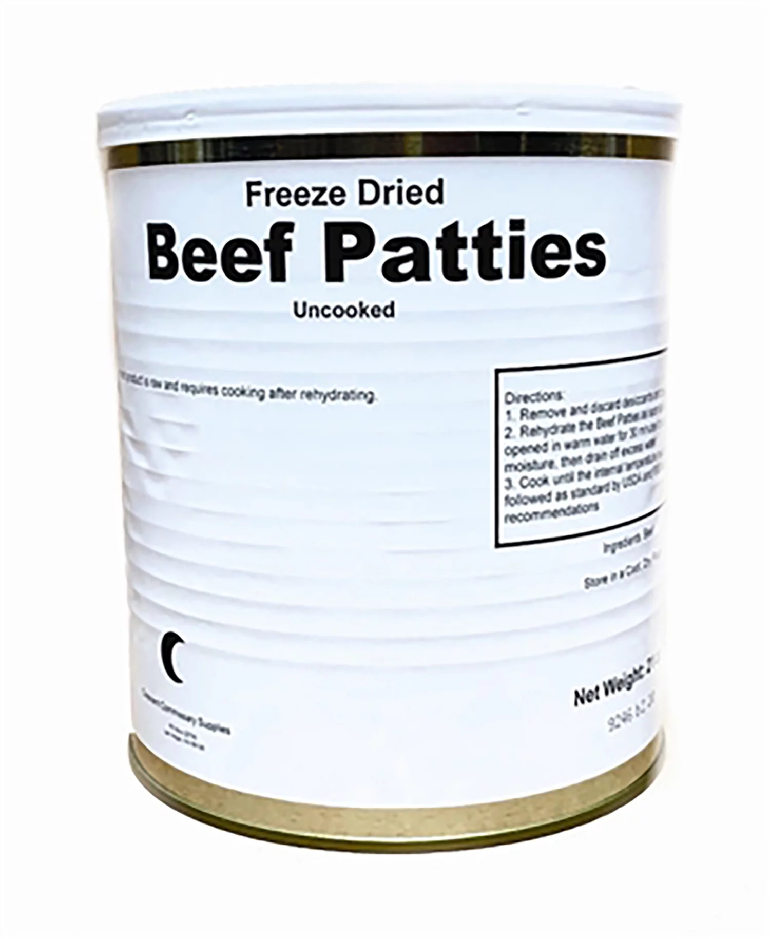 Military Surplus Freeze Dried Hamburger Ground Beef Patties Camping Emergency Food, 15-16 Thick Patties in a Can / #10 Can/25 Years Shelf Life -1 Can ✅