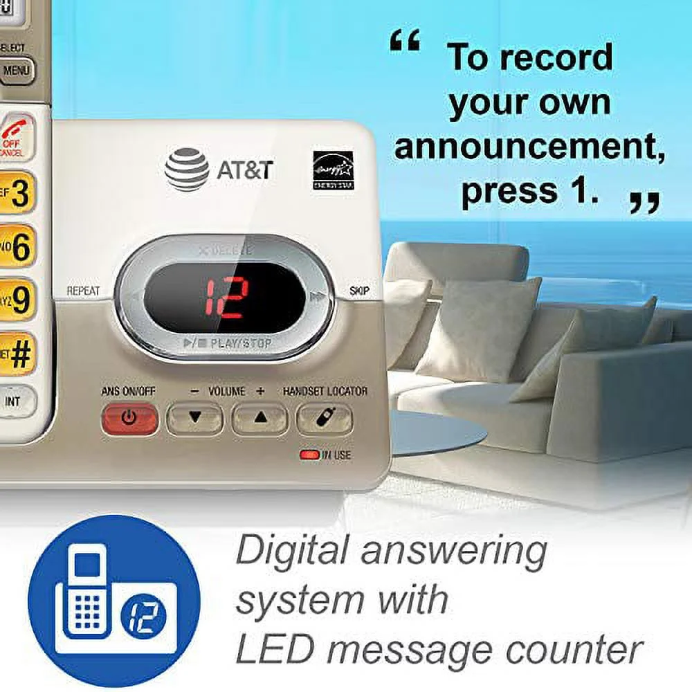 AT&T EL52513 5-Handset Expandable Cordless Phone with Answering System & XL Backlit Keys