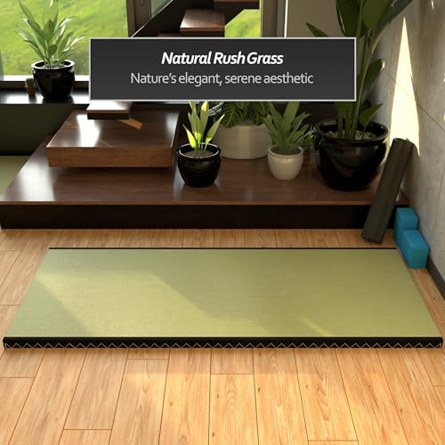 Red Lantern Half Tatami Mat, 1/2 US Queen (30 in x 80 in), Straw