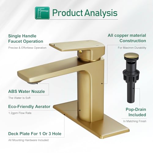 VOTON Vessel Sink Faucet Matte Black Tall Bathroom Faucet Single Handle Vanity Bathroom Sink Faucet 1 Hole Basin Mixer Tap with Water Supply Hose and Pop Up Sink Drain
