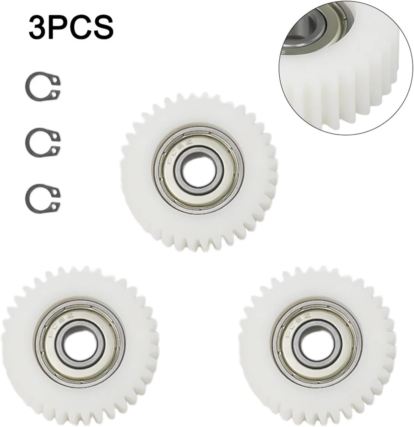 GERRIT 3 PCS 36T Gears with Bearings Wheel Hubs Planetary Gears Circlips Motor Repair Gear Teeth Compatible with Bafang Motor Electric Bike Parts