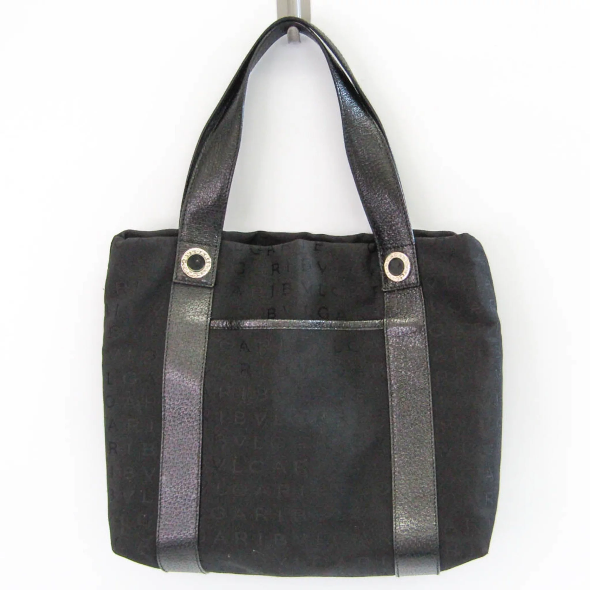 Pre-Owned Bvlgari Logomania With Pouch 22278 Women,Men Canvas,Leather Handbag Black (Good)