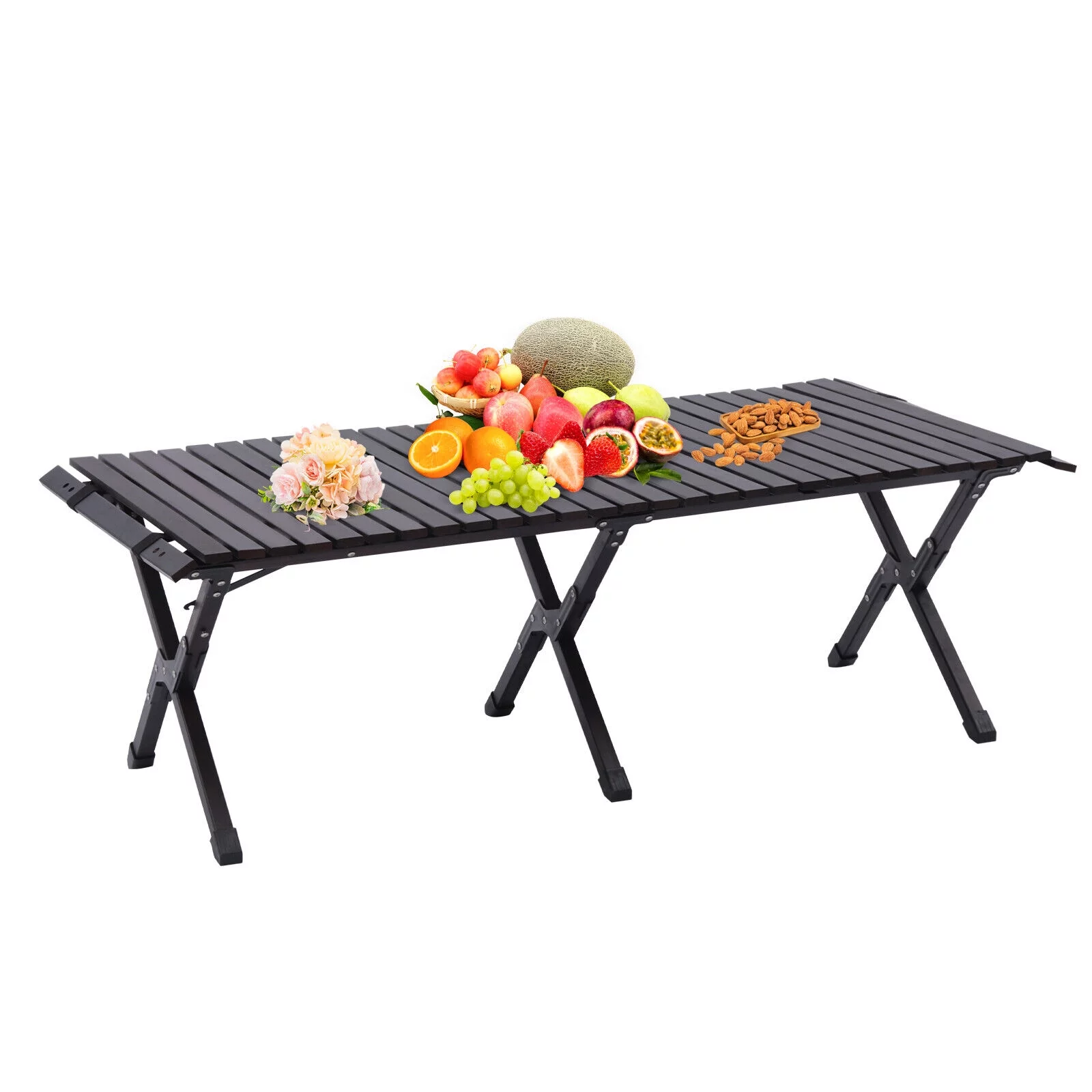 TFCFL Pine Wood Foldable Picnic Table Fruit Dining Table For BBQ Camping Parties Trip