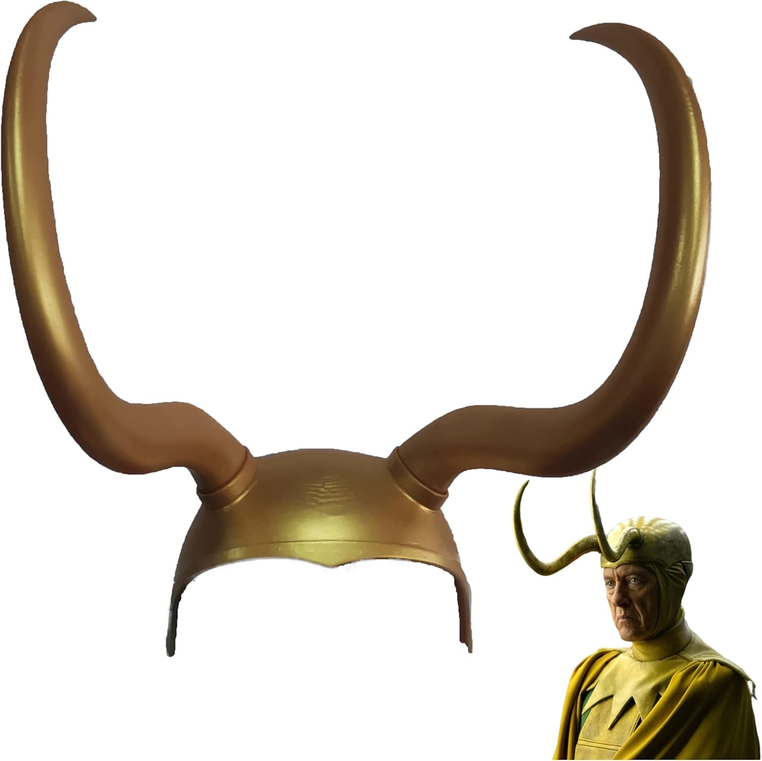 Classic Loki Crown Latex Mask Super villain Cosplay Horn Helmet Costume Masquerade Accessories Props (Latex), gold, One Size