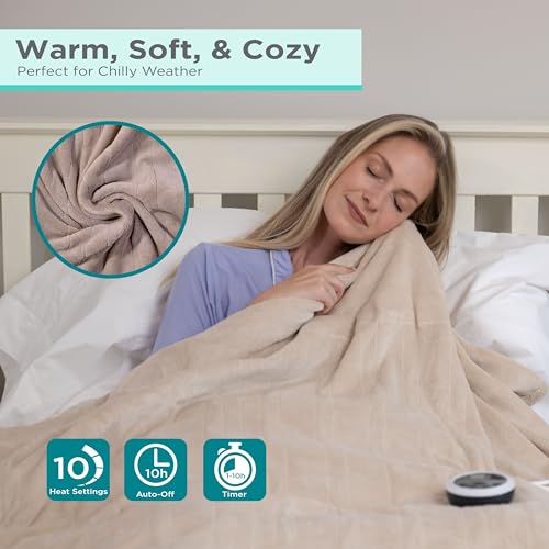 BLACK+DECKER Heated Throw Blanket, 50