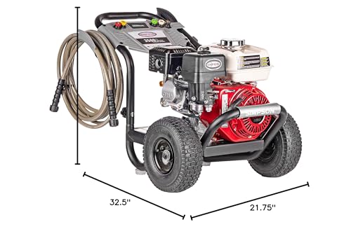 Simpson 61014 3500 PSI at 2.5 GPM Honda GX200 with AAA AX300 Axial Cam Pump Cold Water Professional Gas Pressure Washer PS61002-S