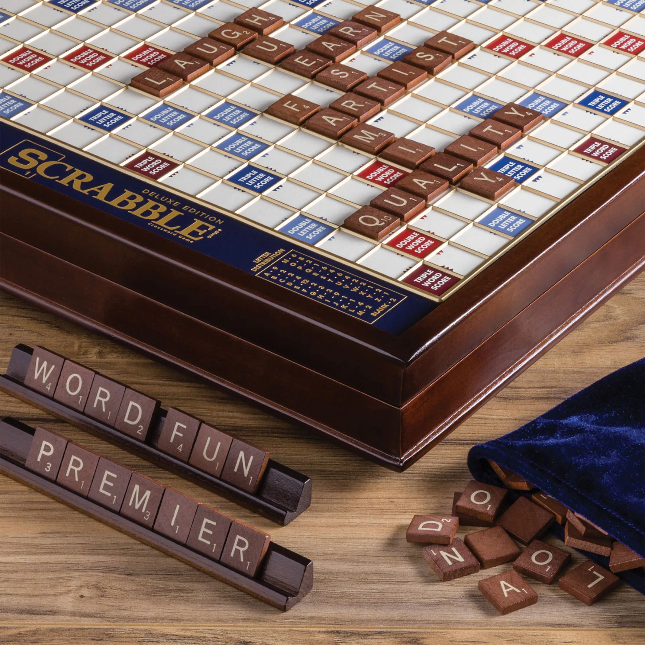 Winning Solutions Scrabble Game Deluxe Wooden Edition