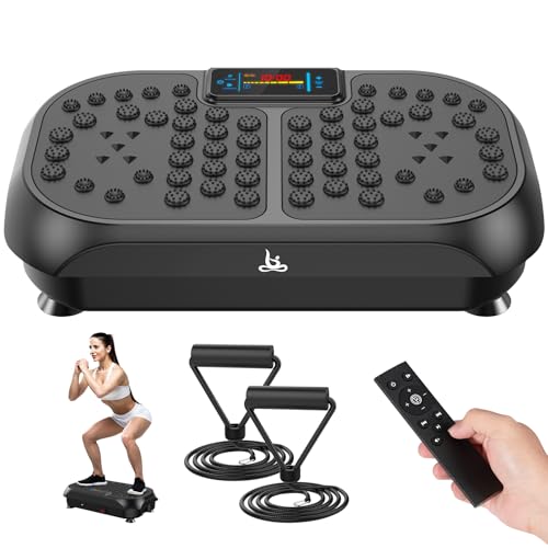 Vibration Plate Exercise Machine - CrazyFeb Vibration Plate for Lymphatic Drainage, Whole Body Vibrating Plate Exercise Machine - Waver Vibration Plate High-Intensity Fitness Equipment for Weight Loss