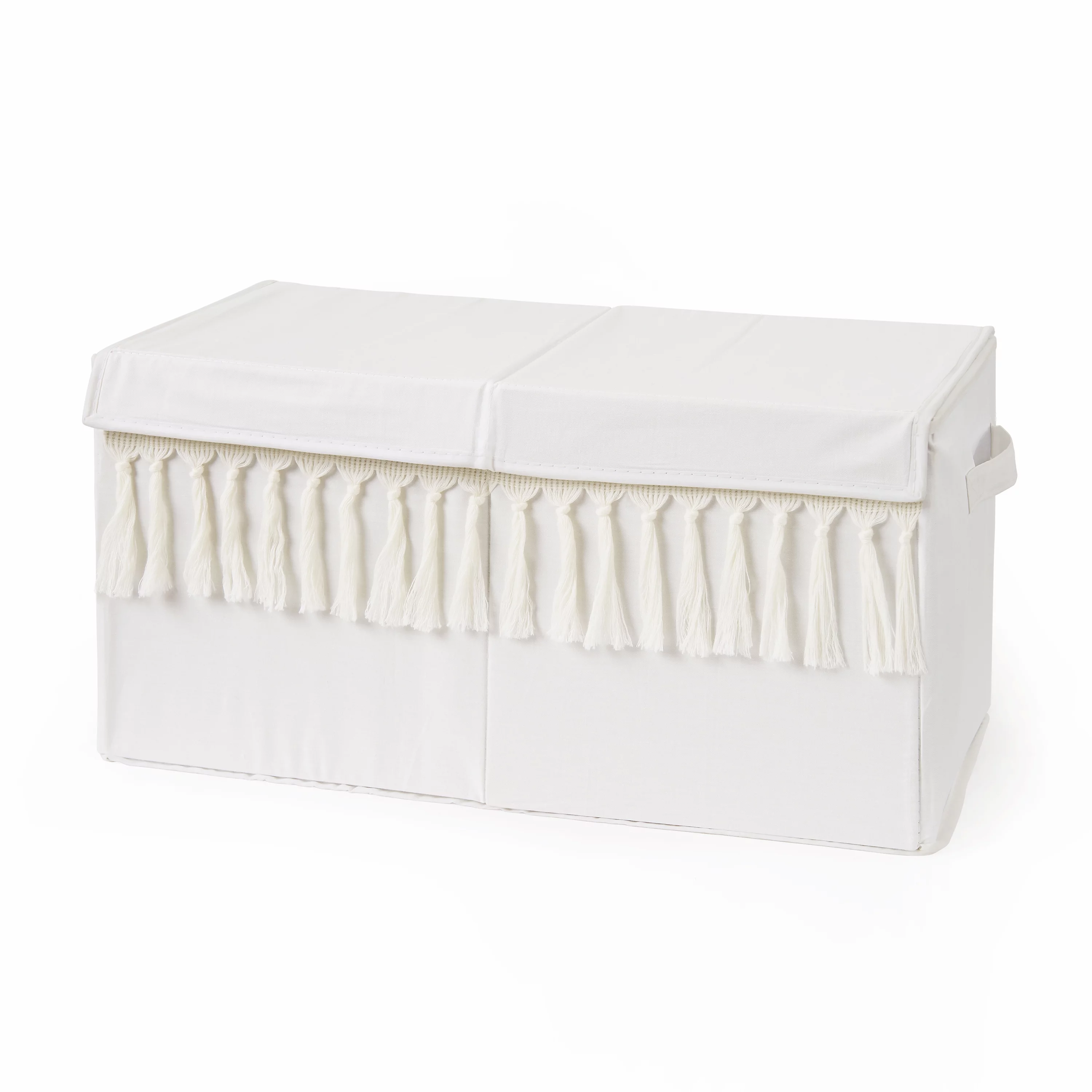 Boho Fringe Ivory Storage Fabric Toy Box by Sweet Jojo Designs