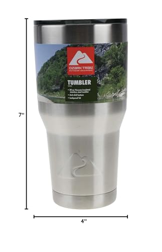 Ozark Trail 30-Ounce Double-Wall, Vacuum-Sealed Tumbler, Stainless Steel