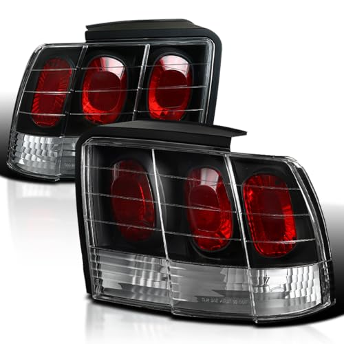 SPEC-D TUNING Smoke Lens Tail Lights Compatible with 1999-2004 Ford Mustang, Left + Right Pair Assembly