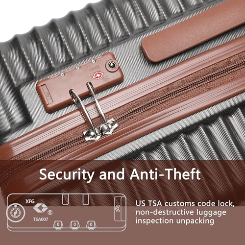 20-Inch Carry on Luggage,Carry-on Suitcase with Spinner Wheels and TSA Lock, 22x14x9 Airline Approved,Hardside Lightweight Travel Carry-on Luggage,Small Rolling Luggage (Beige, 20 Inch)