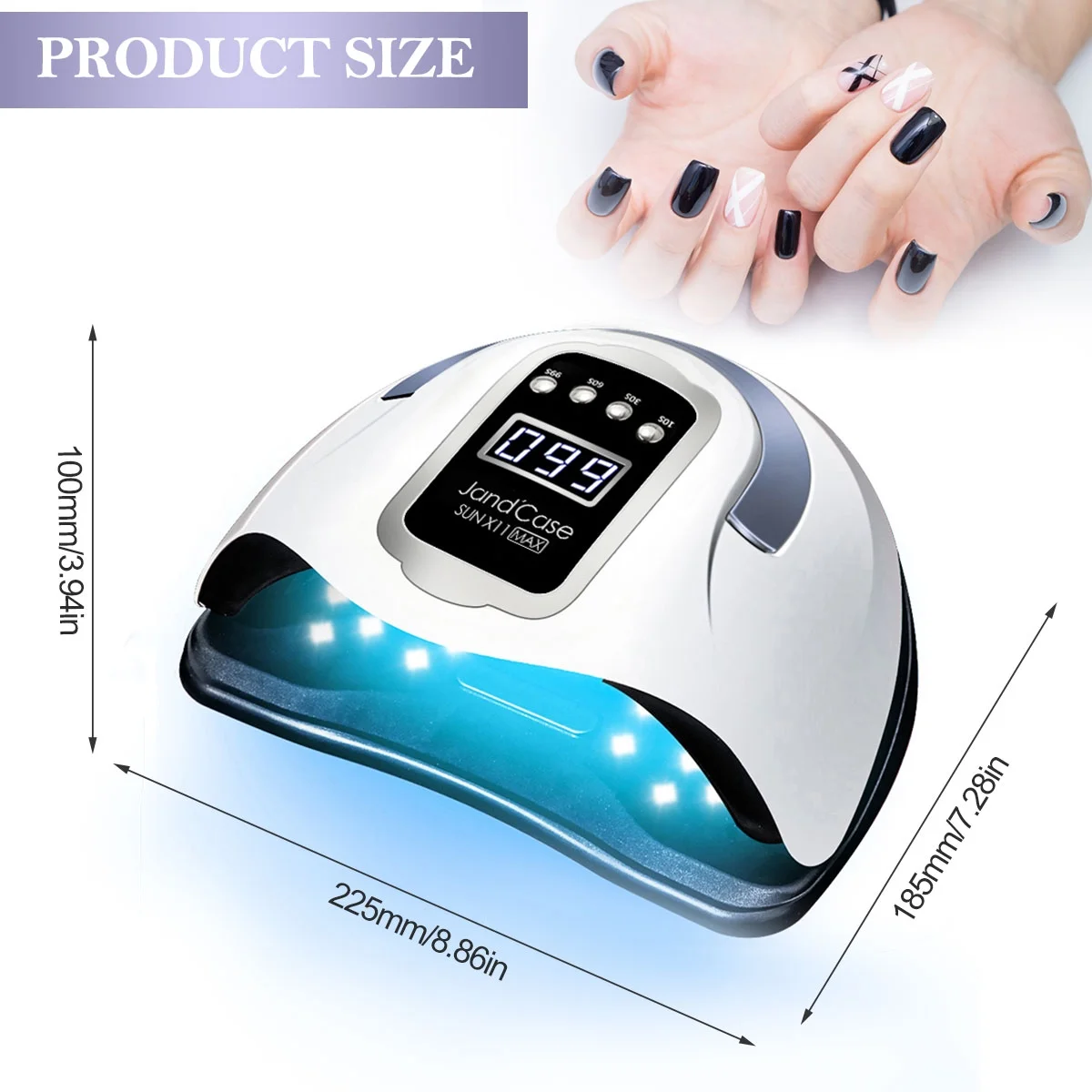 54W 18LED Smart Infrared Sensor UV Sunlight Nail Dryer Lamp Gel Polish Curing Timing Manicure Machine USB 3 Timers