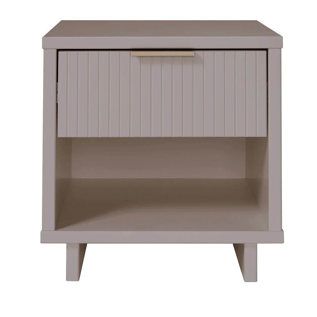 Manhattan Comfort Granville Engineered Wood Nightstand 1.0 in Light Gray