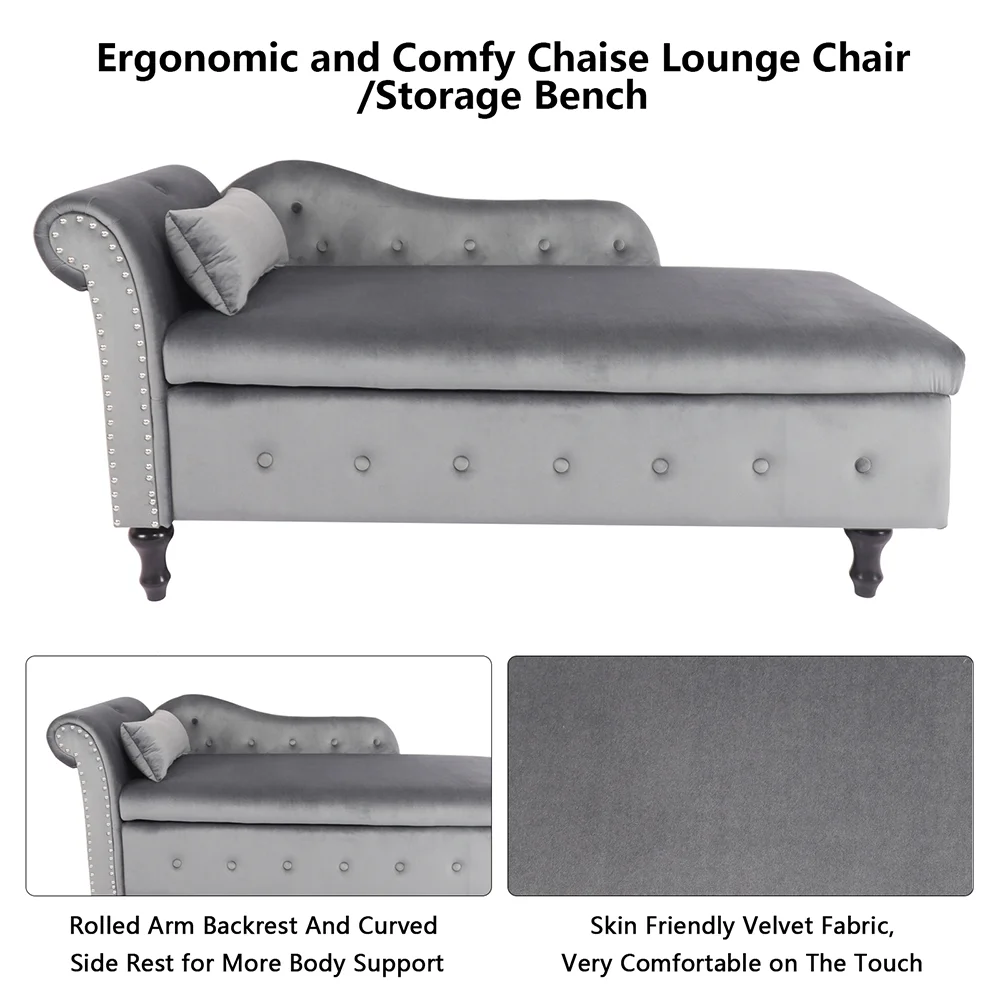 HUTWIFE Velvet Storage Benches End of Bed 50