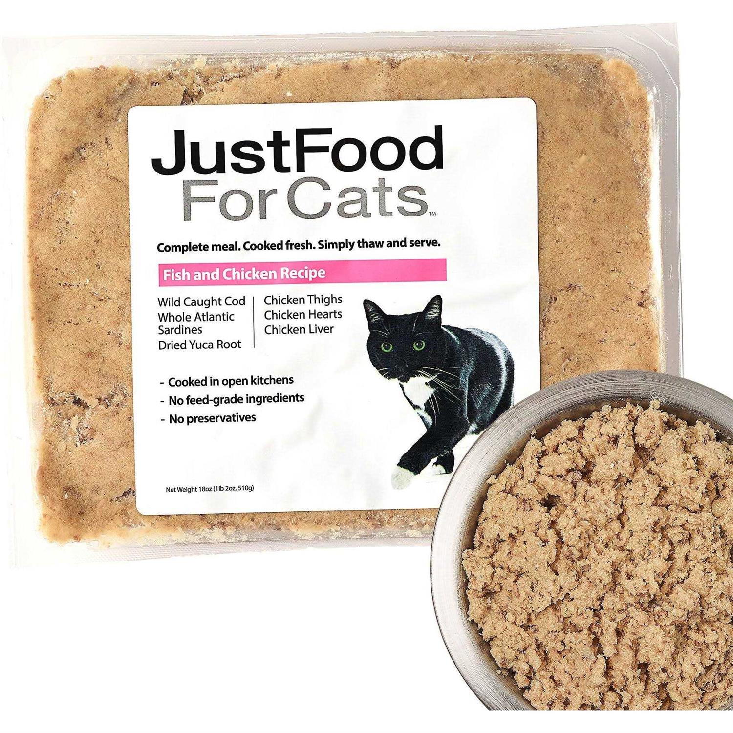 JustFoodForDogs Just Food for Cats Fish & Chicken Recipe Fresh Frozen Cat Food - Pet Supplies online store
