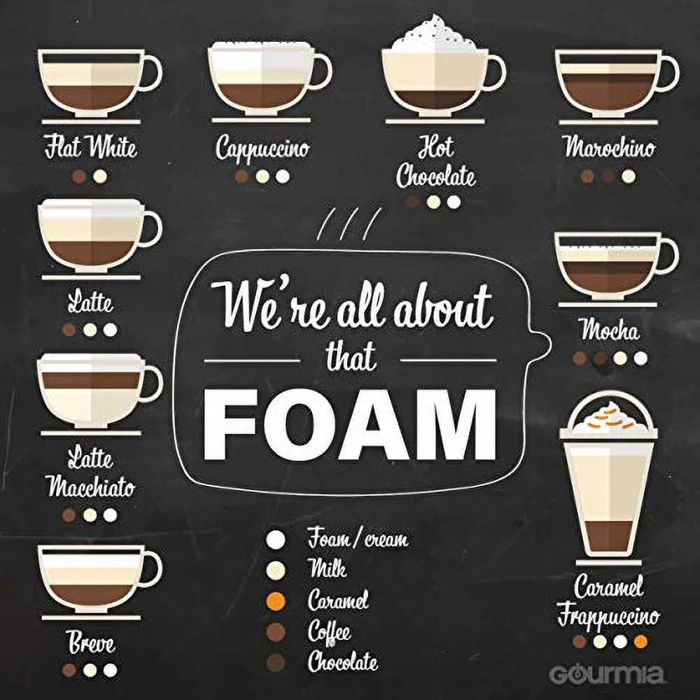 Gourmia Milk Frother, Stainless Steel Design