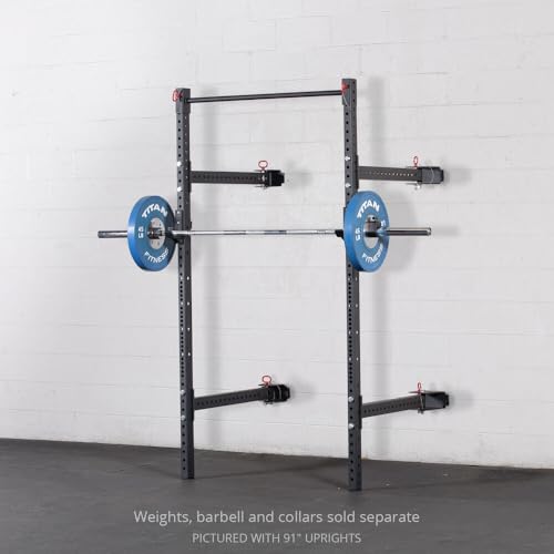 Titan Fitness T-3 Series 82-inch Wall Mounted Folding Power Rack, Space Savings Rack, Folds up to 5