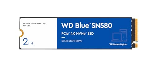 Western Digital 4TB WD Blue SN5000 NVMe Internal Solid State Drive SSD - PCIe Gen 4.0, M.2 2280, Up to 5,500 MB/s - WDS400T4B0E
