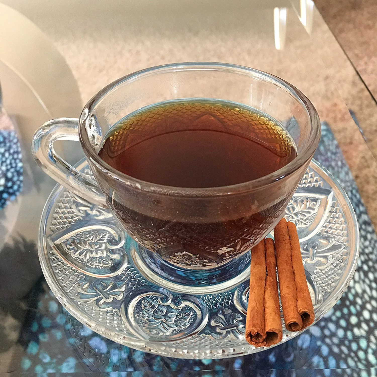 Cup & Saucer Set Glass Tea Coffee Cup Glass Saucer 12 Piece Cup & Saucer Set