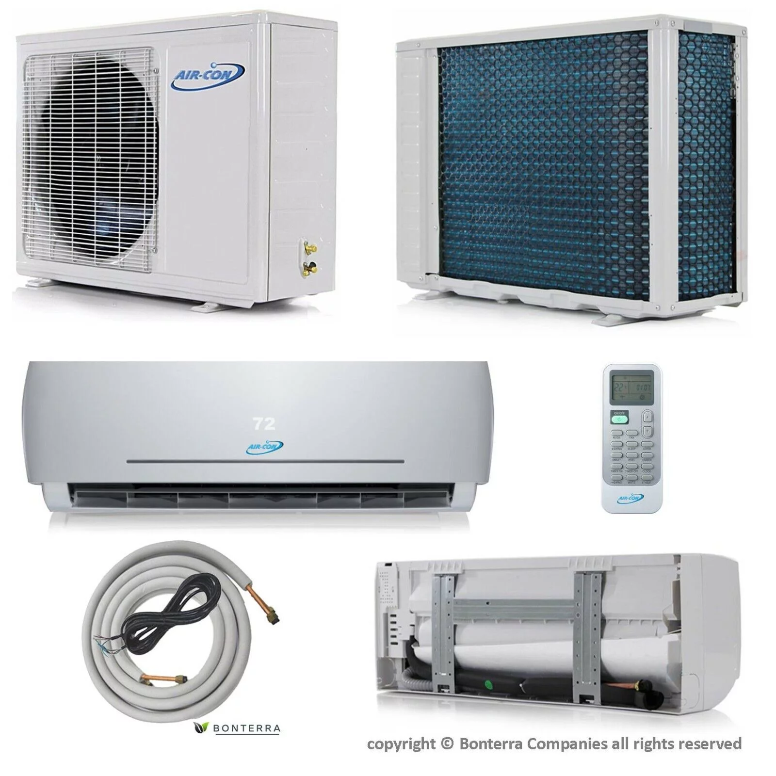 Air-Con 18000 BTU Mini Split Air Conditioner Heat Pump Ductless 18 Seer 220v