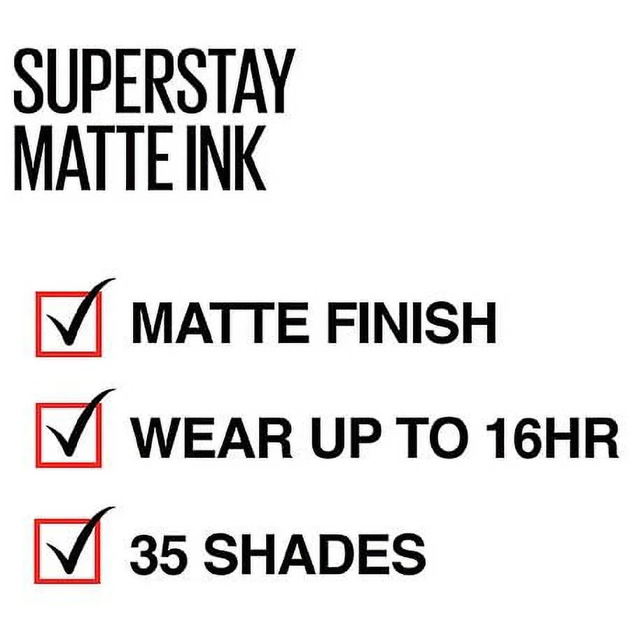Maybelline SuperStay Matte Ink Liquid Lipstick, Lip Makeup, Lover 0.17fl oz