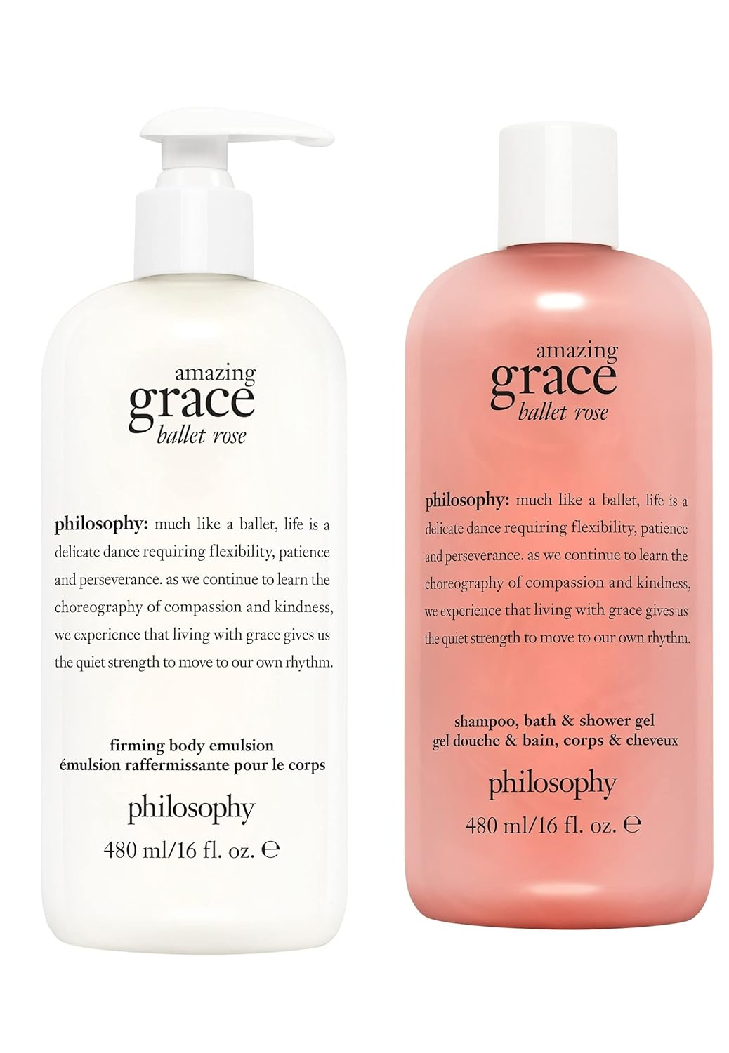 philosophy amazing grace ballet rose emulsion & shower gel duo
