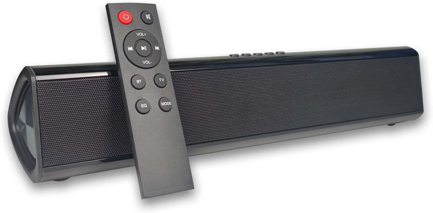 Sound Bars for TV with Subwoofer, YOKARTEE Bluetooth TV Soundbar with Wireless Speakers for TV/PC/Projector, 30W Compact Home Audio Sound Bar, Remote Control, Built-in Mic, Optical/AUX/USB/COAX Inputs