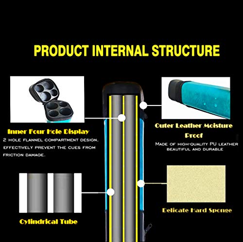 2x2 Hard cue case Square Pool Cue Billiard Stick Carrying Case
