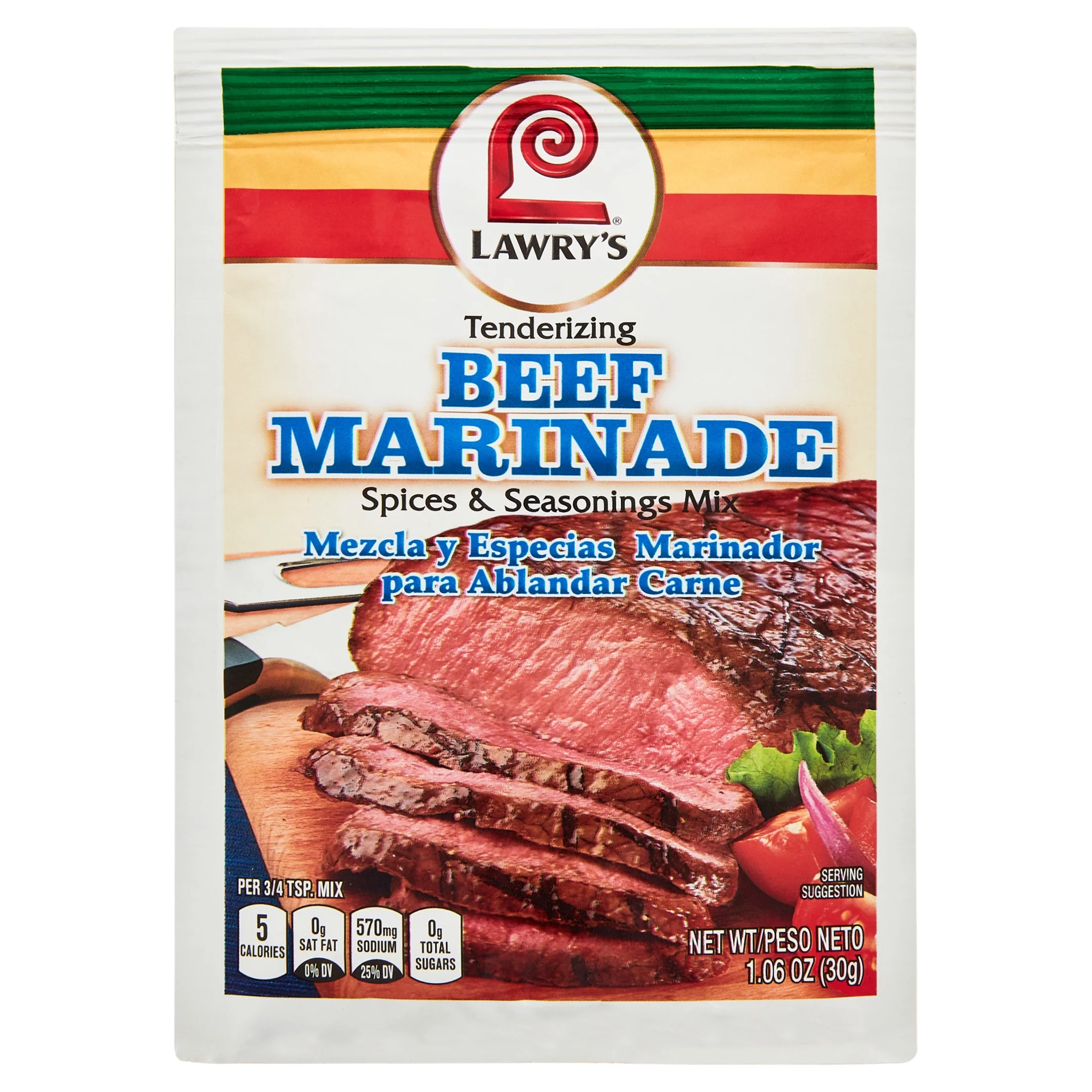 (12 pack) Lawry's Tenderizing Beef Marinade Spices & Seasonings Mix, 1.06 oz
