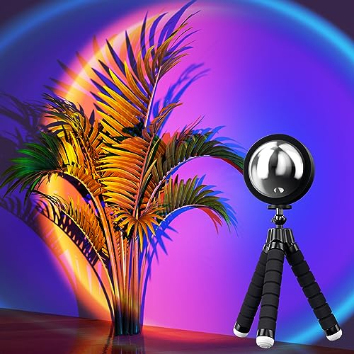 Sunset Lamp Projection Led Lights with Remote, Multicolor Night Light 360° Rotation Rainbow Lights 4 Modes Setting for Photography/Selfie/Party/Home/Living Room/Bedroom Decor, Gifts for Women