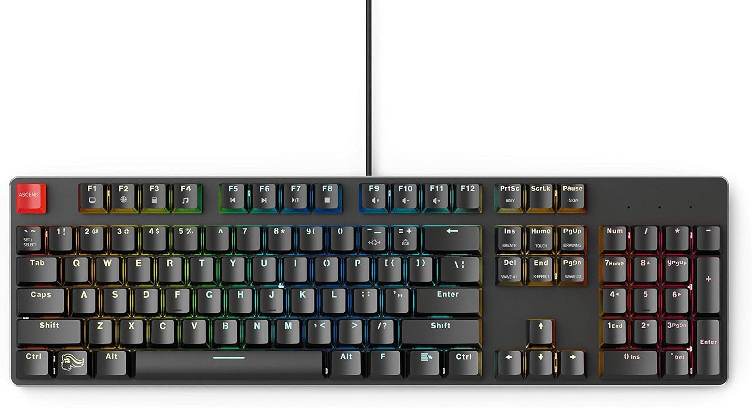 Glorious Modular Mechanical Gaming Keyboard - Full Size GMMK (104 Key) - RGB LED Backlit, Brown Switches, Hot Swap Switches (Black)(GMMK-BRN)