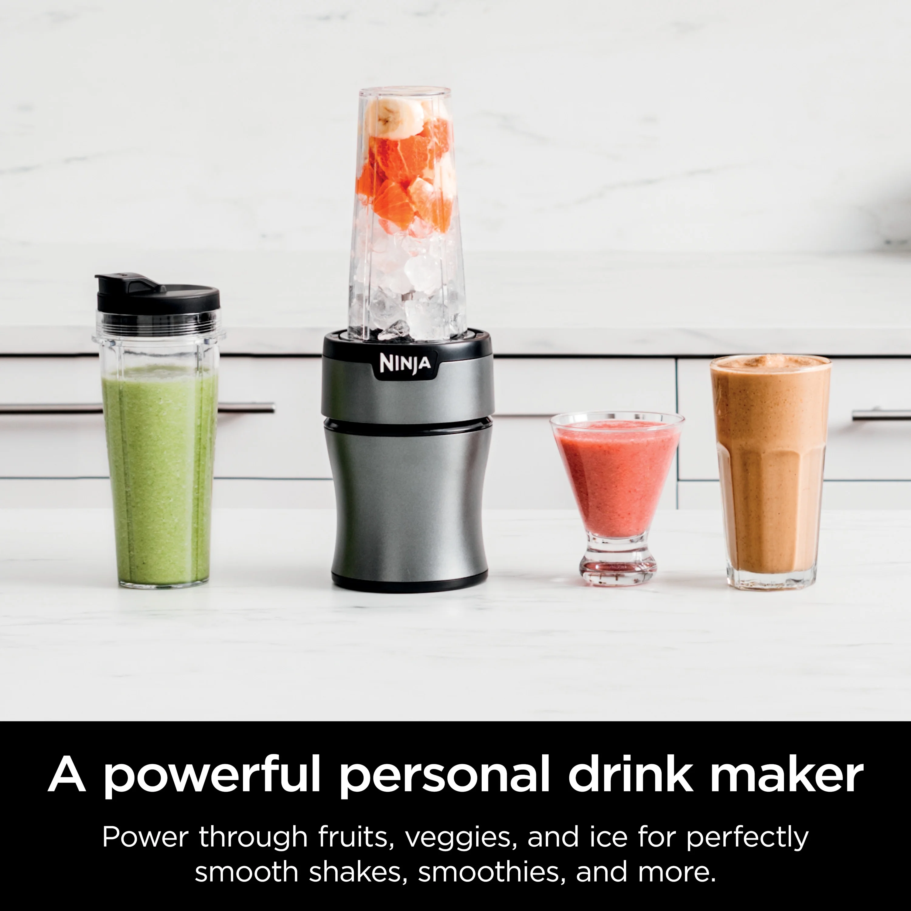 Ninja Nutri-Blender BN300 700-Watt Personal Blender, 2-20 oz Dishwasher-Safe to-Go Cups