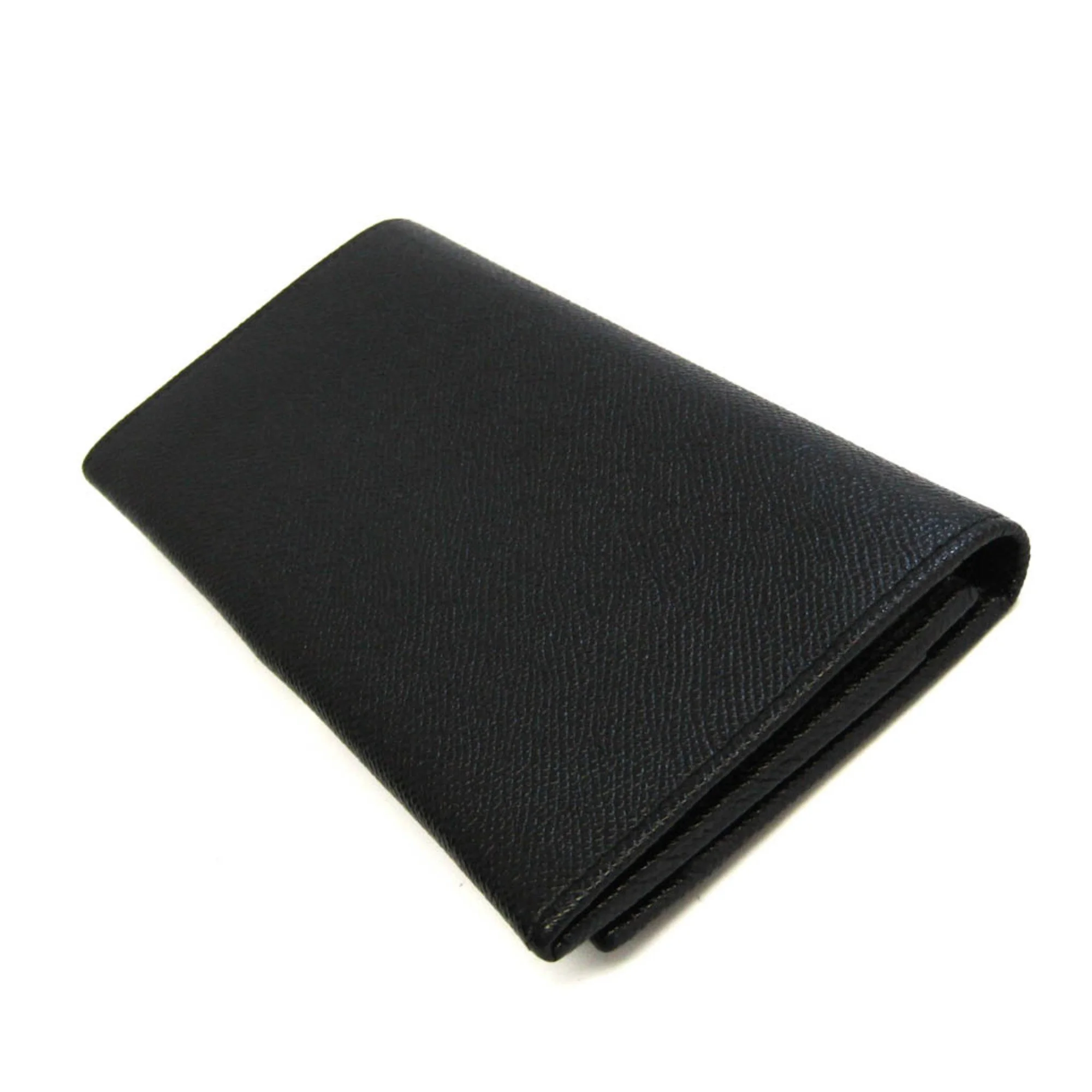 Pre-Owned Bvlgari Bvlgari Bvlgari 30412 Men's Leather Long Wallet (bi-fold) Black (Good)