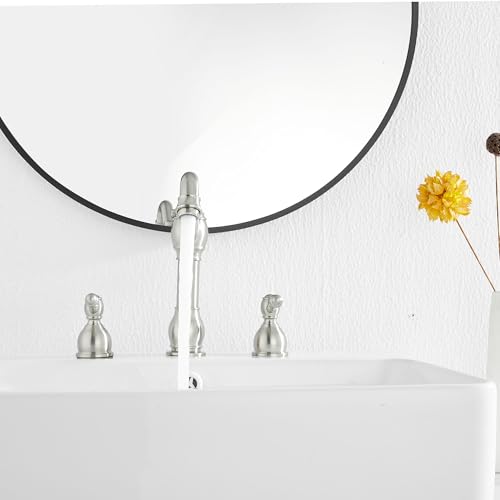 GGStudy 360° Swivel Antique Brass Bathroom Vessel Sink Faucet Single Handle One Hole Matching with Pop Up Drain