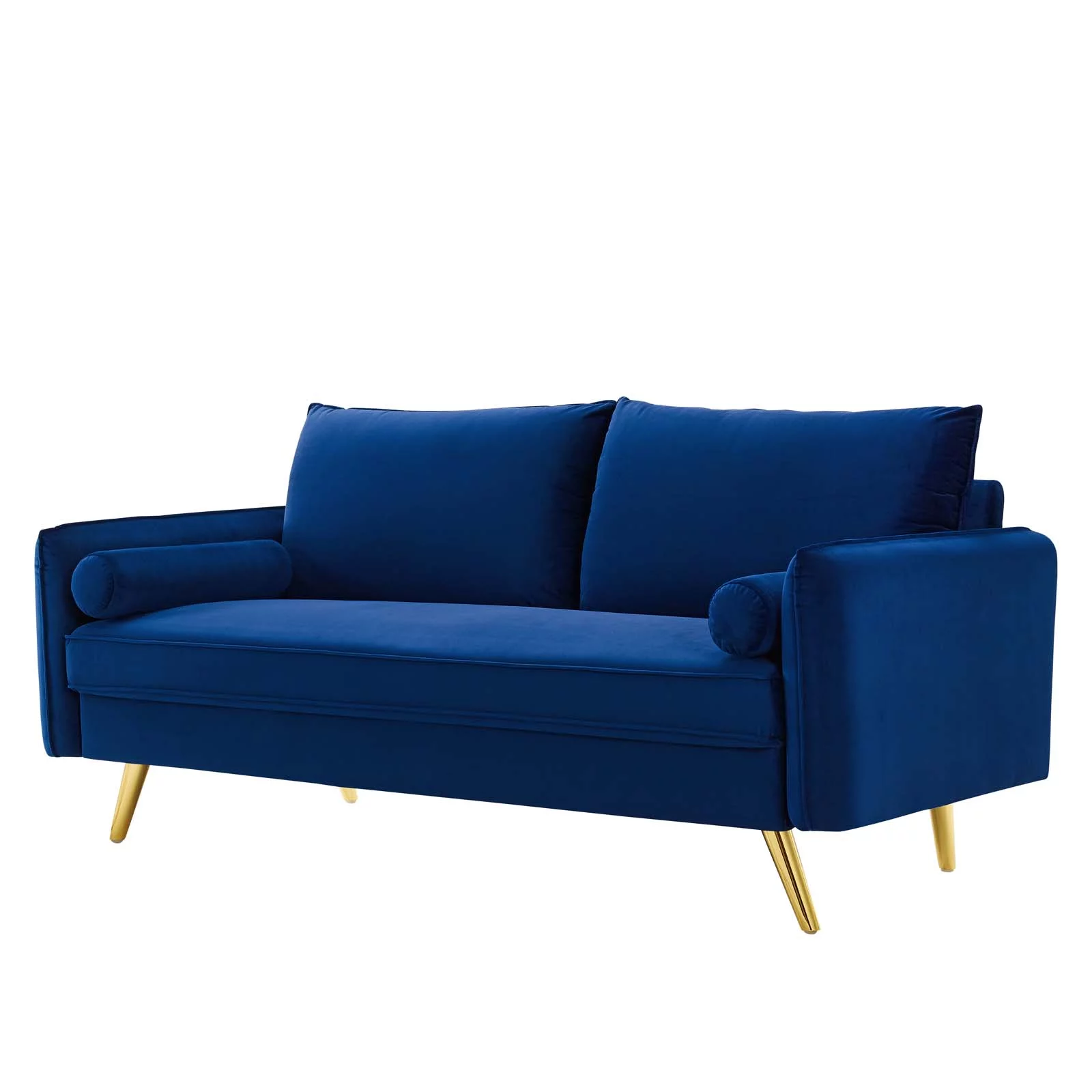 Sofa, Velvet, Blue Navy, Modern Contemporary Urban Design, Living Lounge Room Hotel Lobby Hospitality