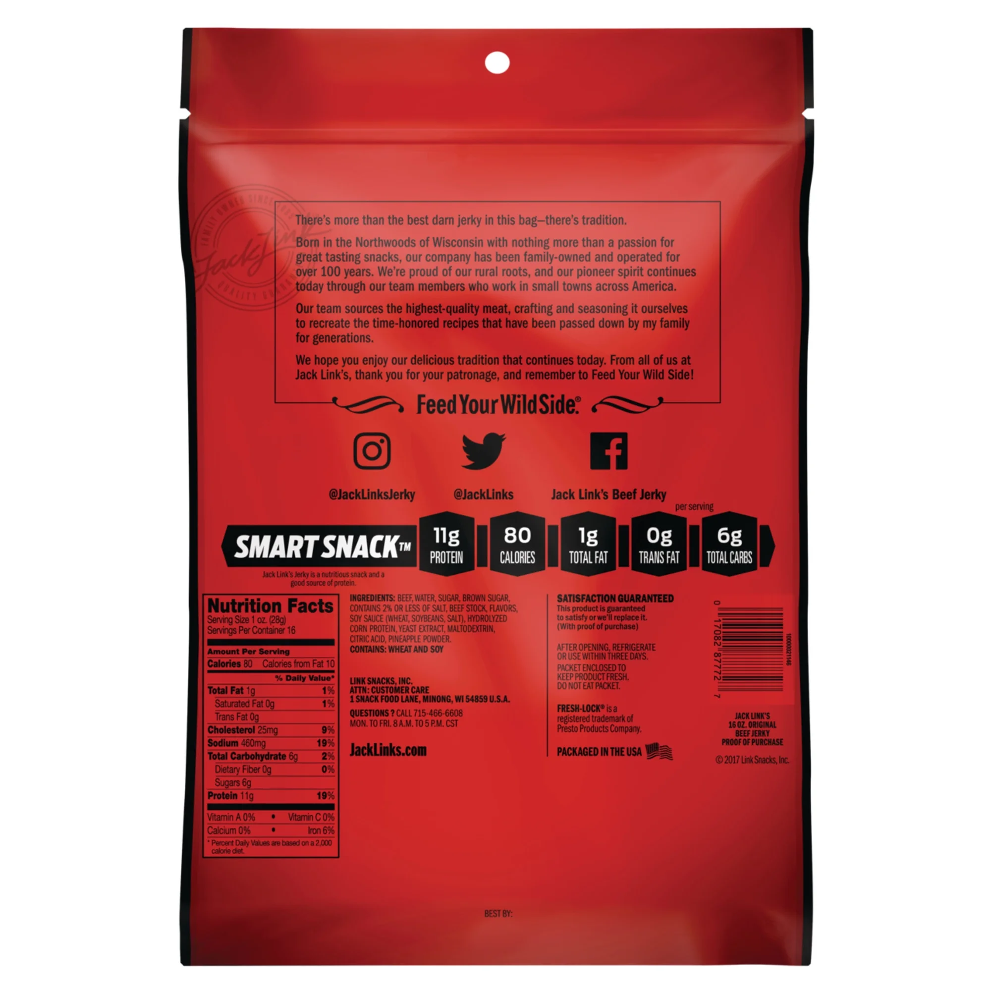 Jack Link?s Beef Jerky Pounder Size, Original, 16oz