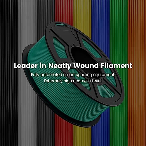 SUNLU 4kg PLA 3D Printer Filament Bundle, Neatly Wound PLA Filament 1.75mm ±0.02mm, Individually Vacuum Packed, 4kg in Total, 1kg per Spool, 4 Pack, 4000g, 4Black