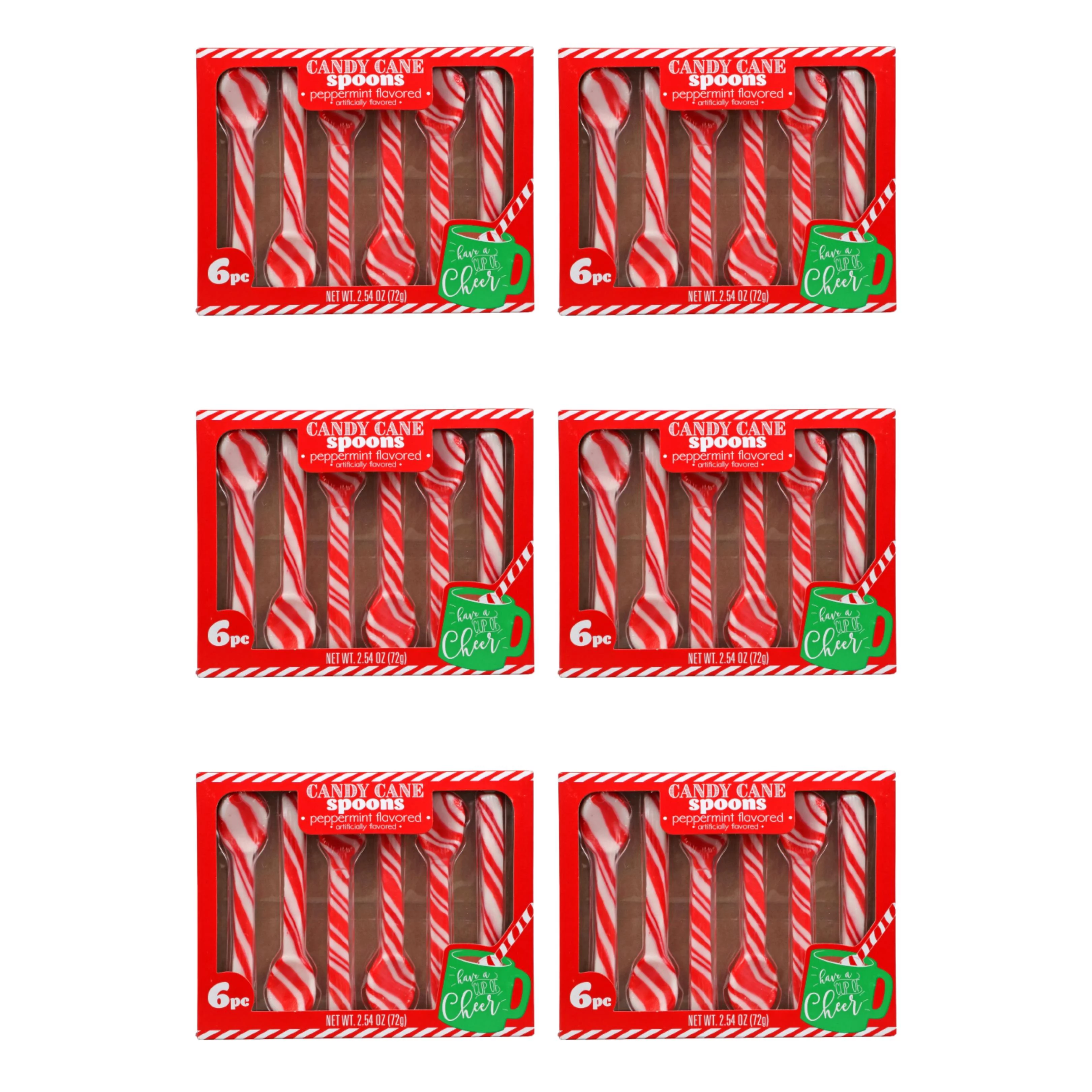IOS Edible Peppermint Sugar Candy Cane Spoon(Bundle With Pamaskong Pambata) Hot Cocoa & coffee. Children Christmas Holidays Bulk Favors, Stocking Stuffers 36ct (6boxes/set)