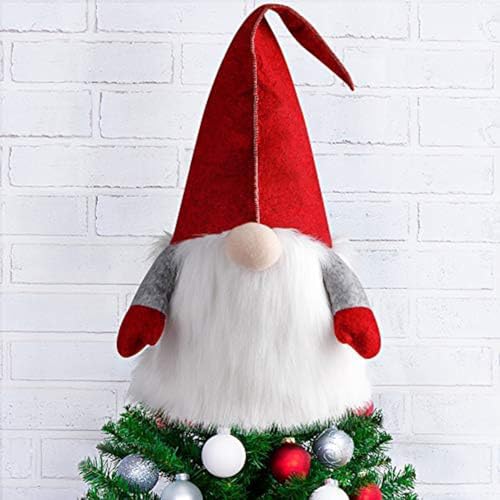 D-FantiX Gnome Christmas Tree Topper, 25 Inch Large Red Hat Swedish Tomte Gnome Christmas Ornaments Santa Gnomes Plush Scandinavian Christmas Decorations Holiday Home Décor