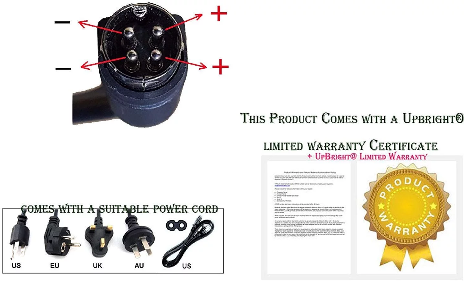 UPBRIGHT Genuine Original OEM 4-Pin DIN (right 2-Pin is positive. NOT top 2-Pin positive) 12V AC/DC Adapter For Delta Electronics DPS-150NB A DPS-150NBA RD9000PH01AK 12VDC Power Supply Cord Charger