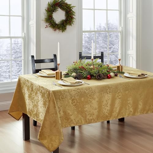 Elrene Home Fashions Poinsettia Elegance Jacquard Holiday Table Runner, 13