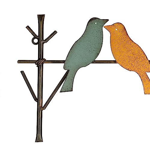 Wenbery Metal Birds Wall Art – Metal Birds Wall Decor Art Birds On a Wire 3D Bird Decor (29