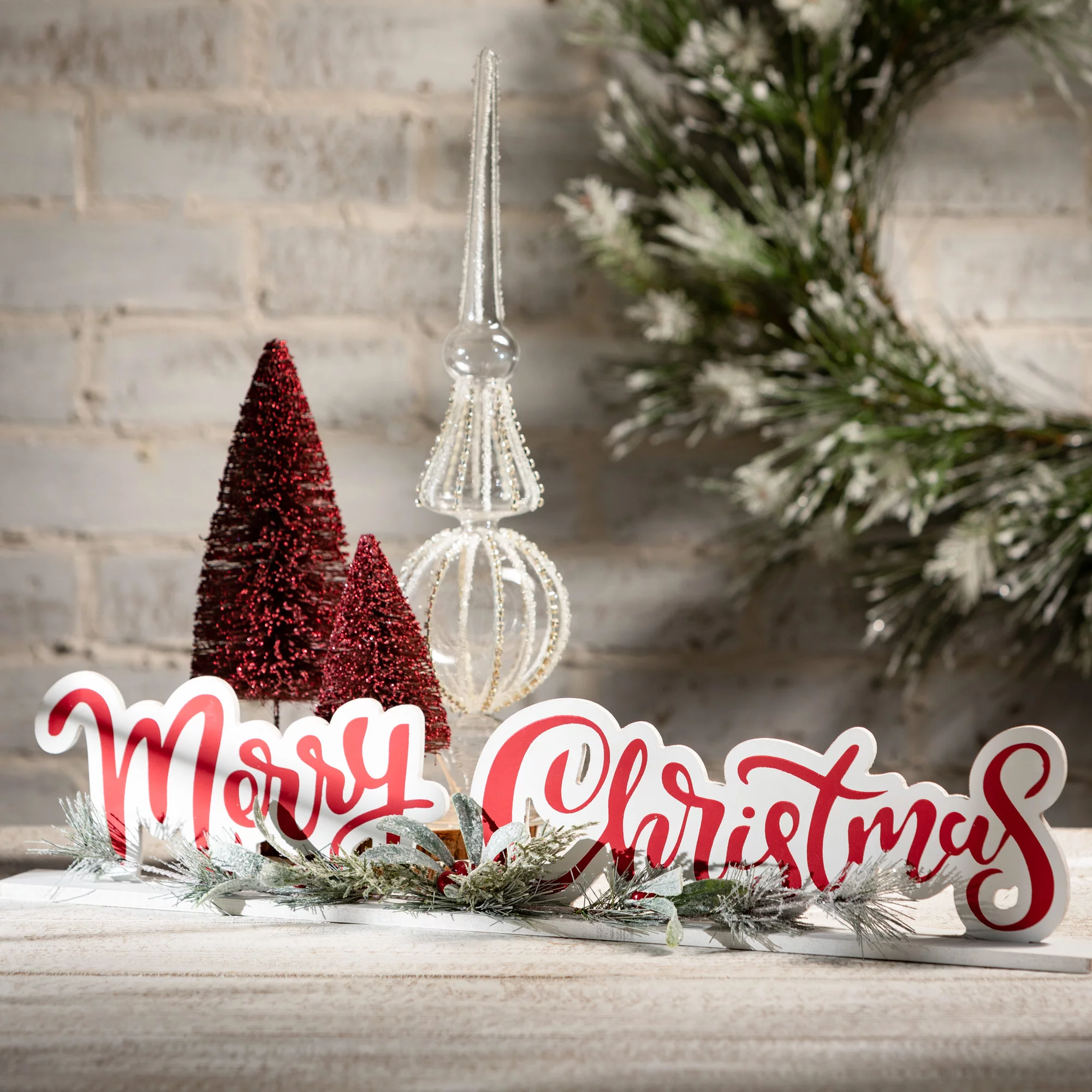 Hand-Beaded Glass Finial Clear 22