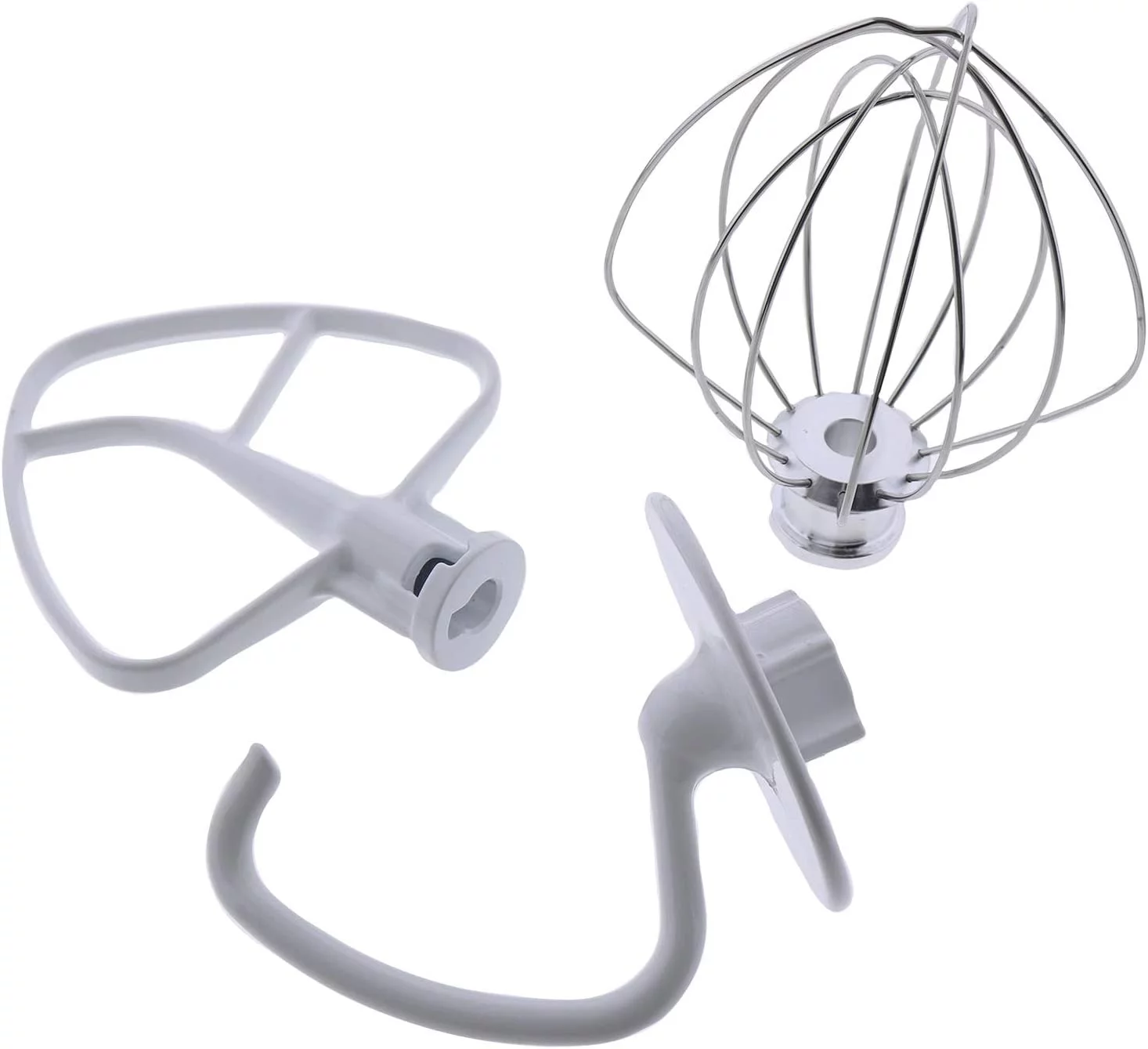 Mixer Attachments Set K45DH Dough Hook & K45B Flat Beater & K45WW Wire Whip Compatible with KitchenAid Kenmore Maytag Mixer KSM75 KSM90 KSM150