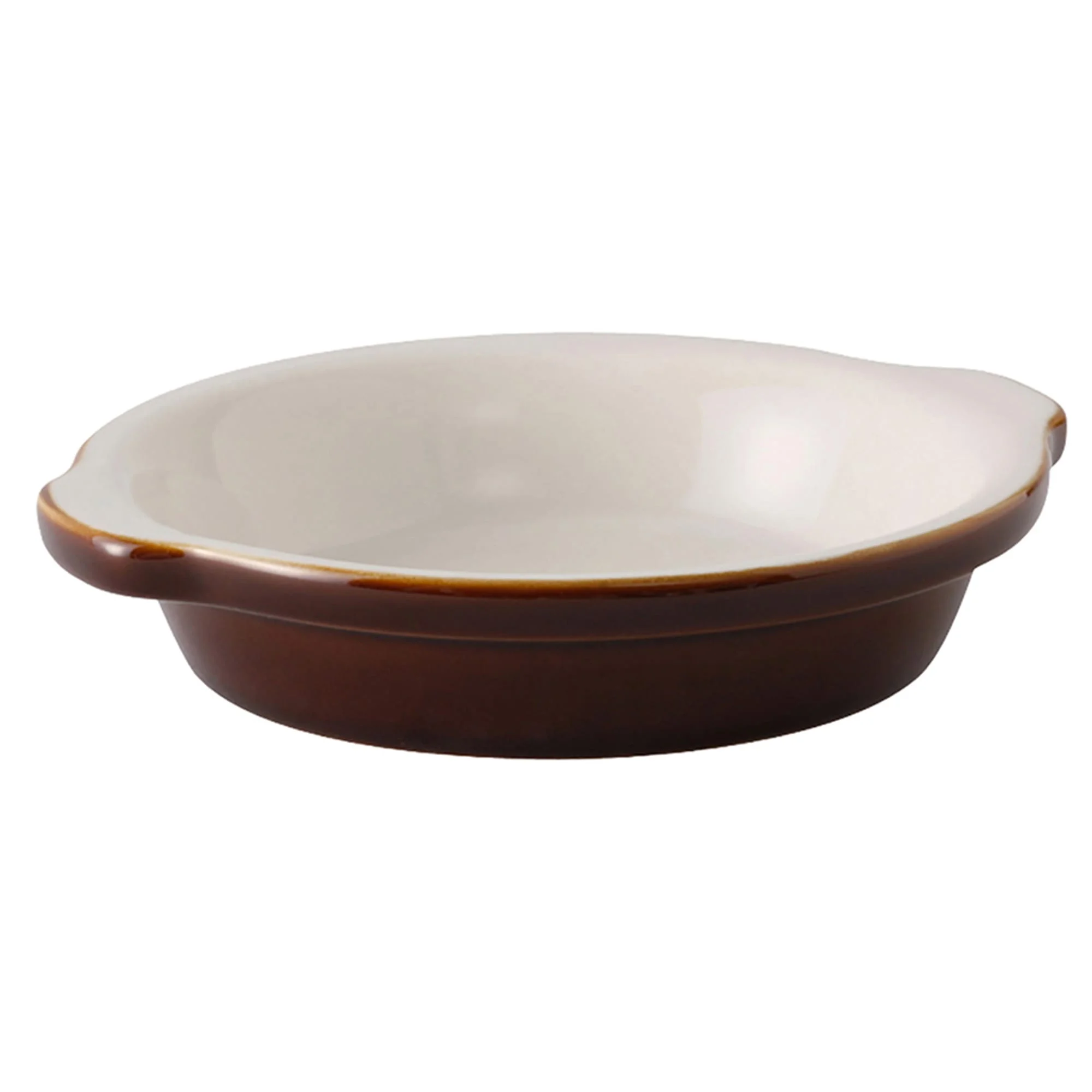 Tuxton B1N-2003 20 oz. DuraTux\\u00ae\\u00a9 Au Gratin Dish - Ceramic, Caramel\\/Eggshell-1 Dozen