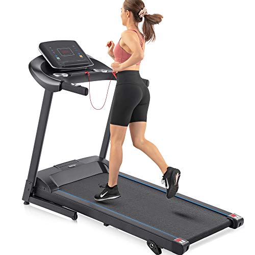 Merax Portable Treadmill for Home, 3.5HP Electric Motorized Running Machine with 10MPH Speed, Large Running Surface, 12 Programs, Speakers, Incline, LCD and Pulse Monitor for Running Walking