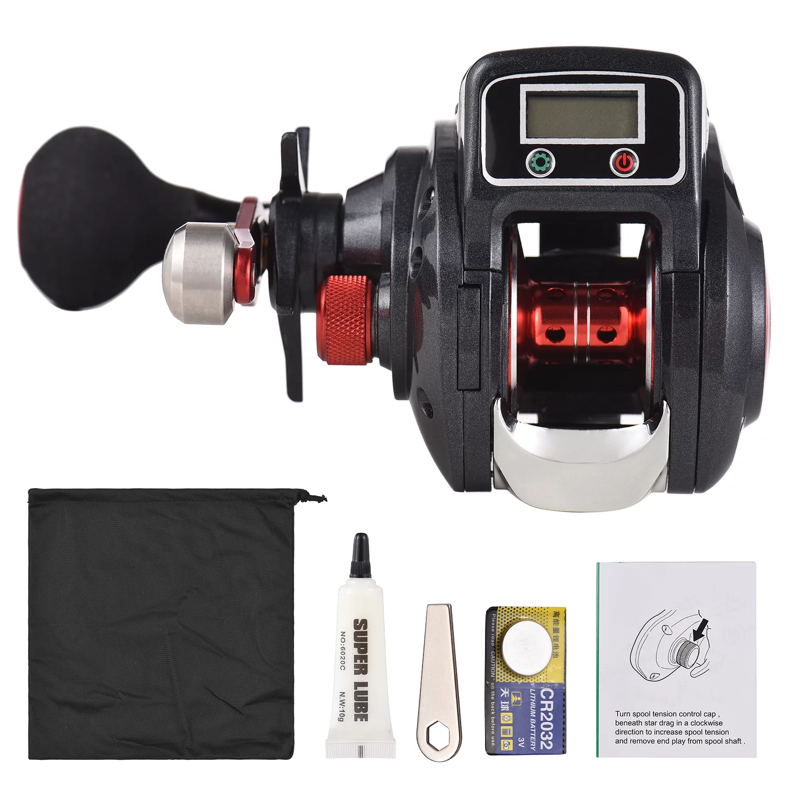 Fishing Reel Line Counter Reel 16+1 Ball Bearings Left/Right Ice Fishing Reel 6.3:1 Gear Ratio