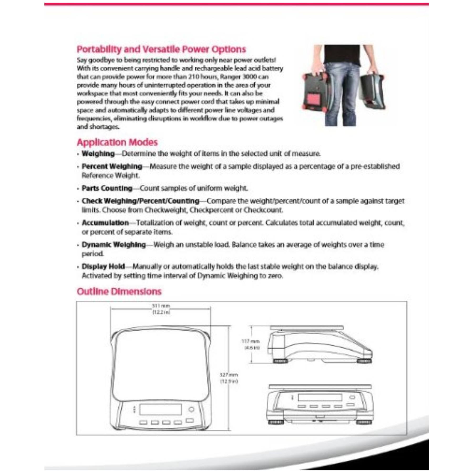 Ohaus R31P15 Ranger 3000 Compact Bench Scale - 30 lbs Capacity